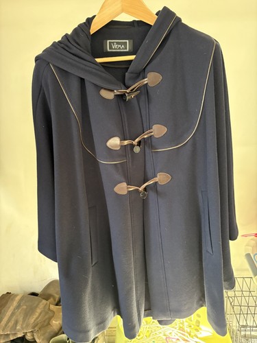 Navy wool and - wool, hooded
