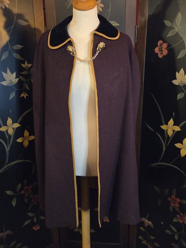 Vintage theatrical wool cape - vintage,