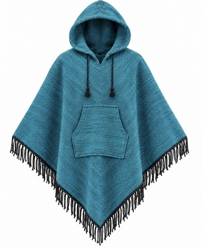 Unisex wool hooded poncho - unisex,