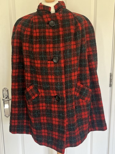 Vintage tartan cape cloak wool - vintage,