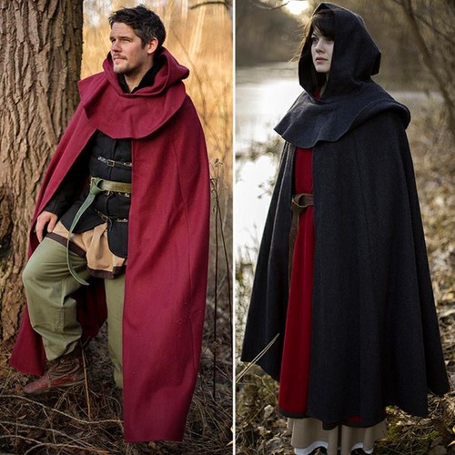 Red wool cloak - wool,
