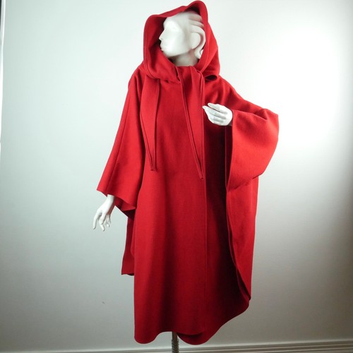 Vintage red wool hooded - wool,
