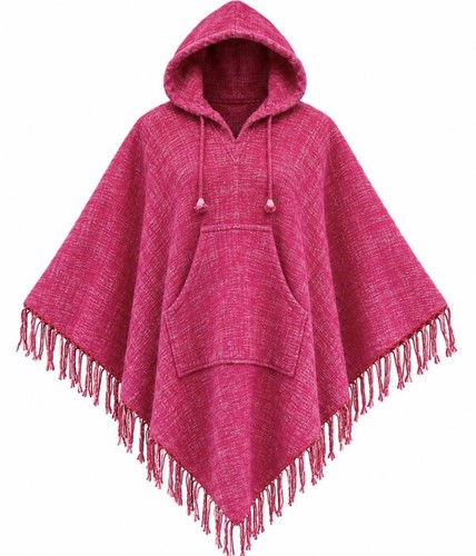 Unisex wool hooded poncho - unisex,