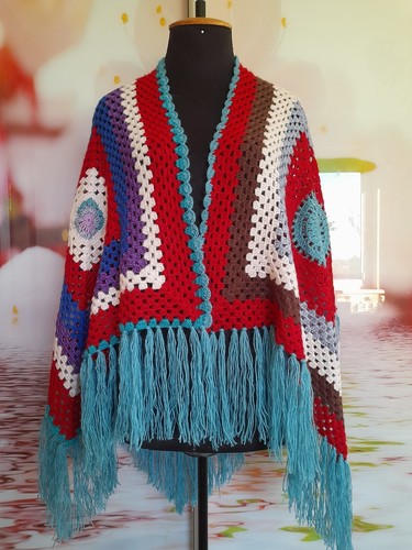 Boho wool crochet - boho, poncho