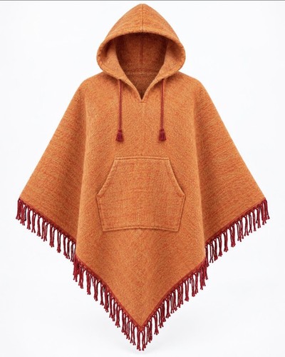 Unisex wool hooded poncho - unisex,
