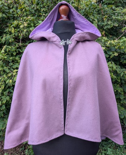 Dusky purple wool half cloak - half,
