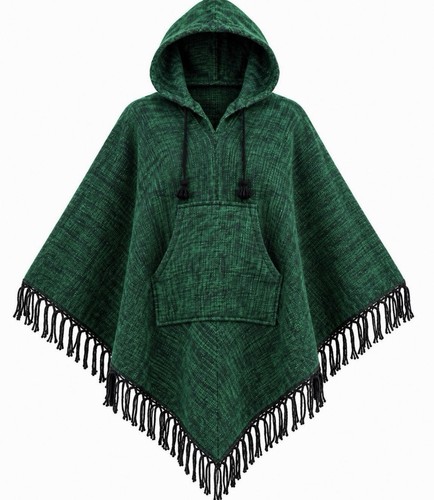 Unisex wool hooded poncho - unisex,