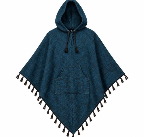 Unisex wool hooded poncho - unisex,