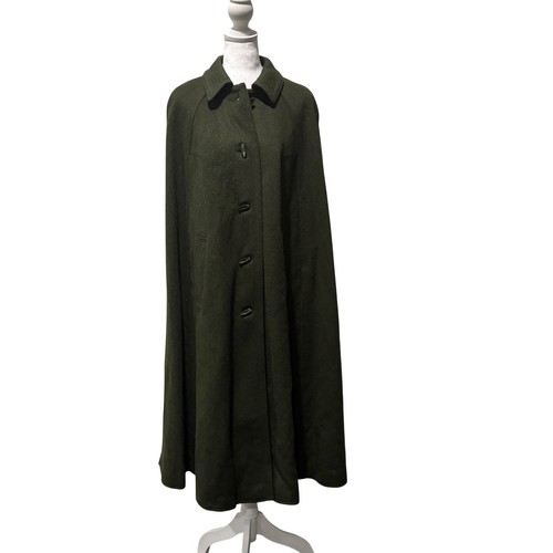 Vintage loden wool cape - wool,